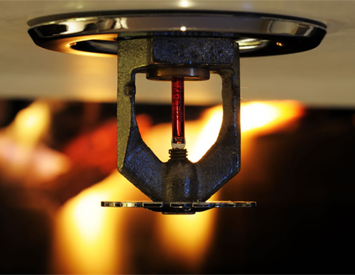 Fire sprinkler operating during a fire event