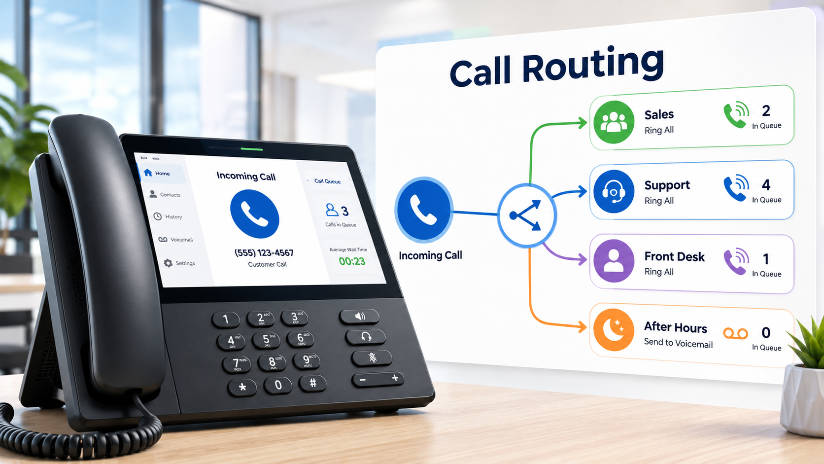 Call routing thumbnail